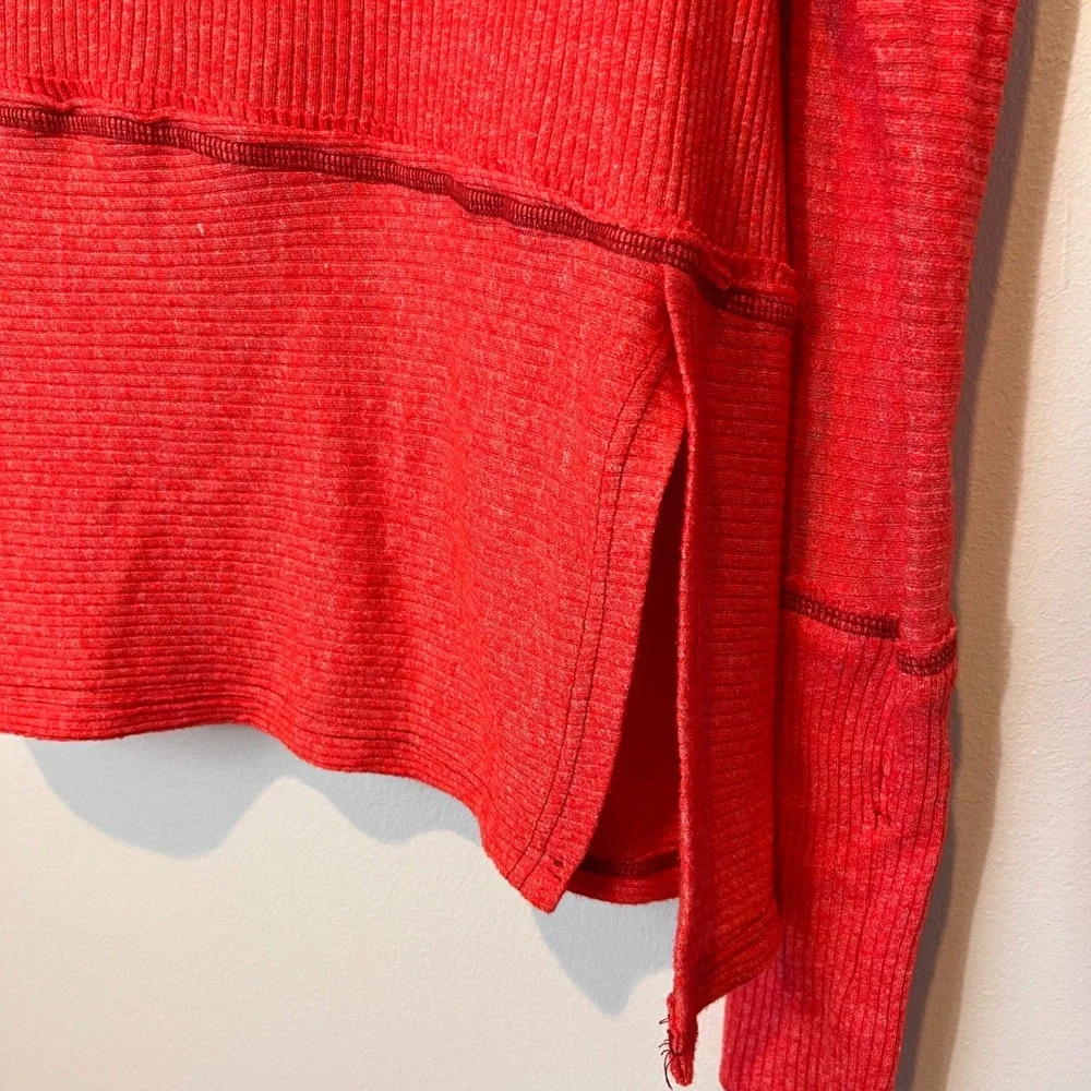 Free People We The Free Londontown Thermal Top Coral Oversized Cowl Neck P Small